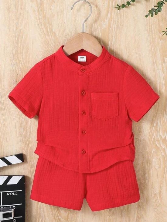 Other - Toddler Boy Two-Piece Button Shirt & Shorts Set - 12-18M